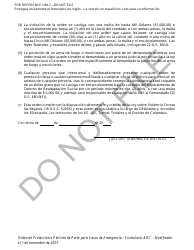 Orden De Proteccion De Emergencia Ex Parte - Oklahoma (Spanish), Page 4