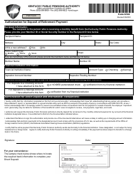 Document preview: Form 6130 Authorization for Deposit of Retirement Payment - Kentucky