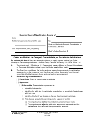 Document preview: Form FL All Family192 Order on Motion to Compel, Consolidate, or Terminate Arbitration - Washington