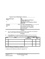 Document preview: Form WPF CR84.0400JSKO Felony Judgment and Sentence - Jail One Year or Less (Sex Offense and Kidnapping of a Minor) - Washington