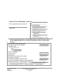 Document preview: Form GDN C104 Order Appointing Full or Limited Guardian and/or Conservator - Washington