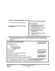 Form GDN C104 Order Appointing Full or Limited Guardian and/or Conservator - Washington