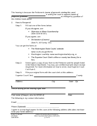Form GDN M201 Notice of Hearing About an Emergency Minor Guardianship Petition (Short-Term) - Washington, Page 2
