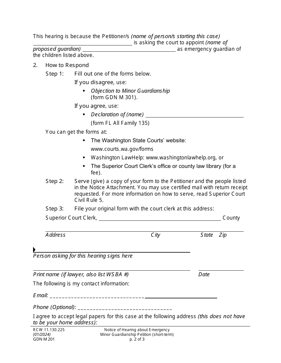 Form GDN M201 Download Printable PDF Or Fill Online Notice Of Hearing ...