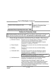 Document preview: Form PO001 Petition for Protection Order - Washington
