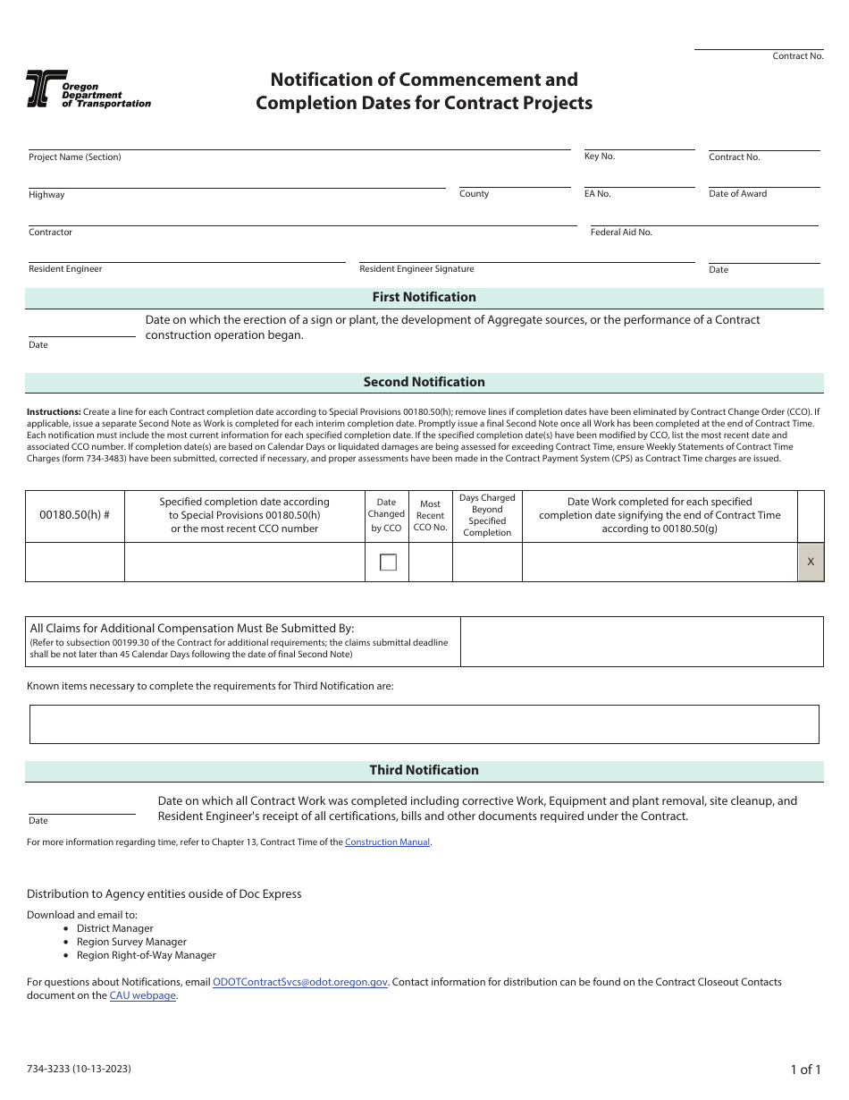 Form 7343233 Download Fillable PDF or Fill Online Notification of