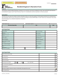 Document preview: Form 734-2756 Resident Engineer's Narrative Form - Oregon