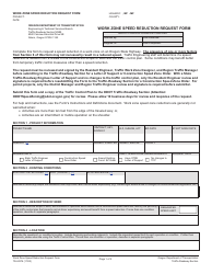 Form 734-2874 Work Zone Speed Reduction Request Form - Oregon
