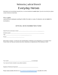 Document preview: Everyday Heroes Nomination Form - Nebraska