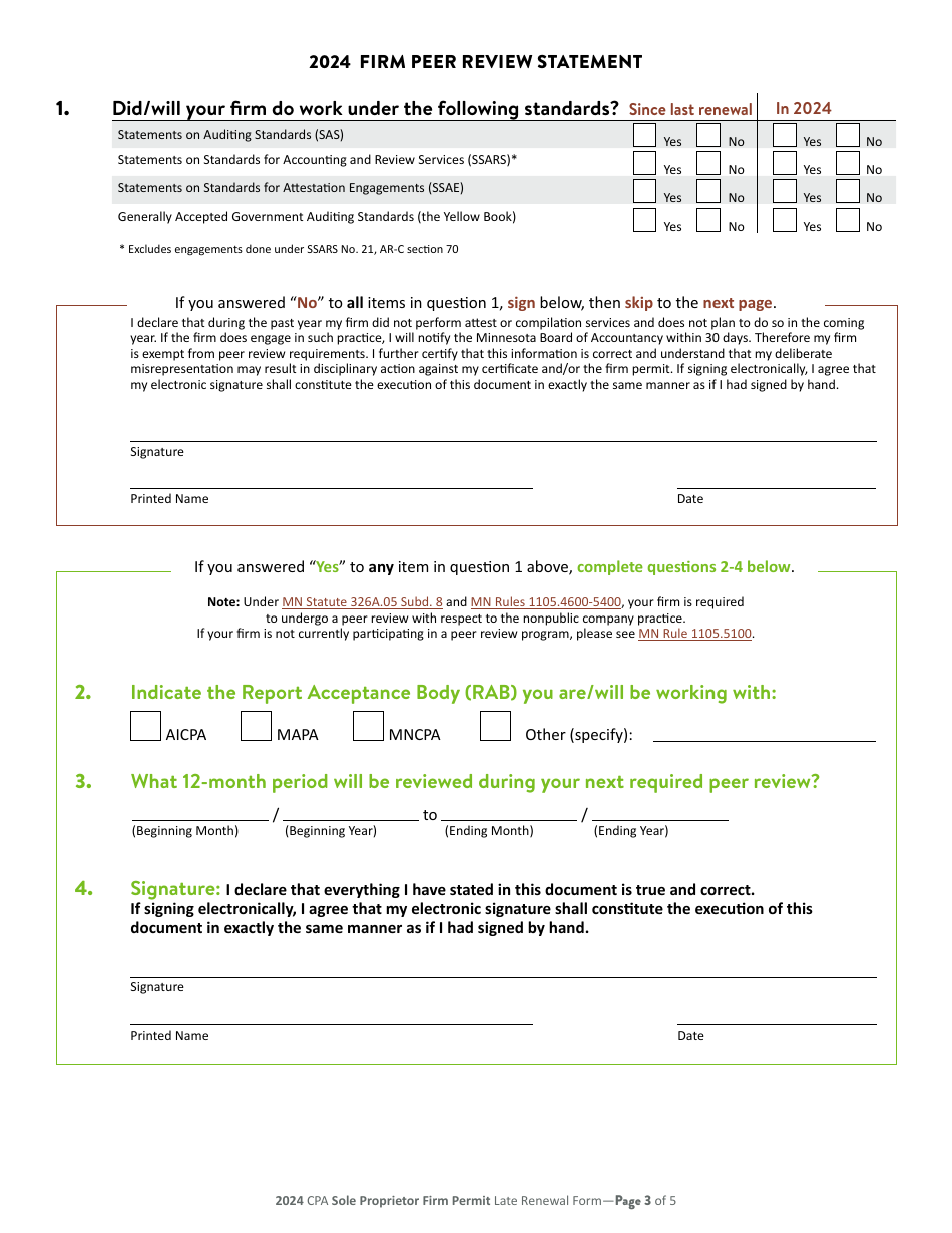 CPA Sole Proprietor Firm Permit Late Renewal - Minnesota, Page 4