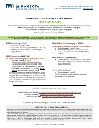 Individual CPA Certificate Late Renewal - Minnesota