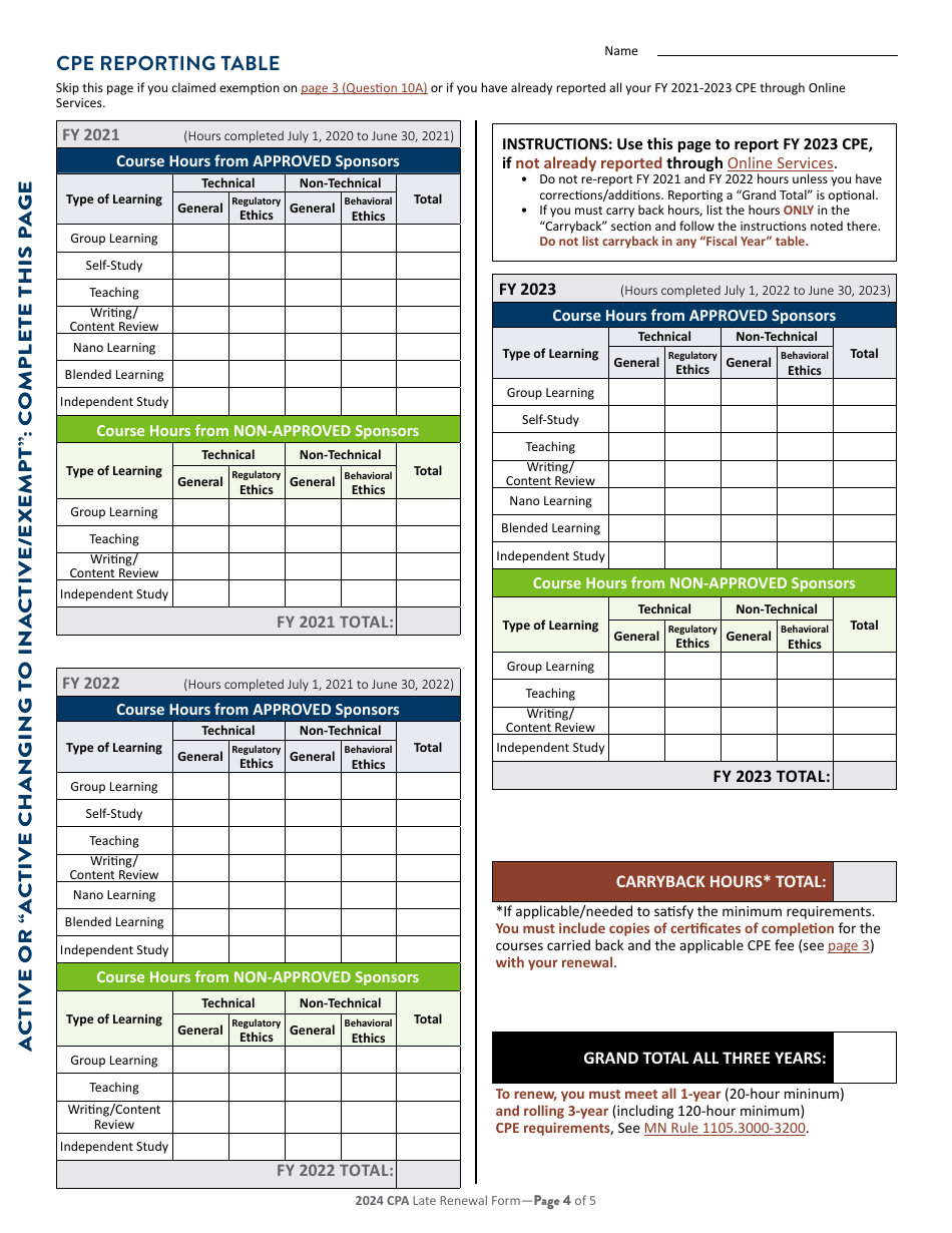 Individual CPA Certificate Late Renewal - Minnesota, Page 5