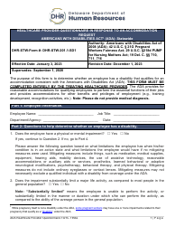 Form DHR-STW-201.1-SD1 Healthcare Provider Questionnaire in Response to an Accommodation Request - Americans With Disabilities Act (Ada) - Statewide - Delaware