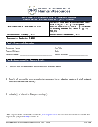 Document preview: Form DHR-STW-201.1-F2 Reasonable Accommodation Determination Form - Americans With Disabilities Act (Ada) - Statewide - Delaware