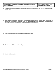 Form DHR-STW-201.1-F2 Reasonable Accommodation Determination Form - Americans With Disabilities Act (Ada) - Statewide - Delaware, Page 2