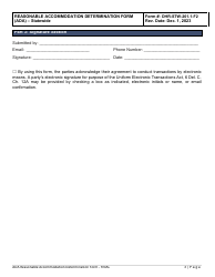 Form DHR-STW-201.1-F2 Reasonable Accommodation Determination Form - Americans With Disabilities Act (Ada) - Statewide - Delaware, Page 3