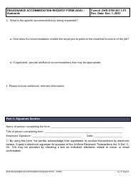 Form DHR-STW-201.1-F3 Reasonable Accommodation Request Form - Americans With Disabilities Act (Ada) - Statewide - Delaware, Page 2