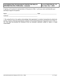 Form DHR-STW-201.1-F1 Authorization for Release of Protected Health Information (Phi) Form - Americans With Disabilities Act (Ada) - Statewide - Delaware, Page 3