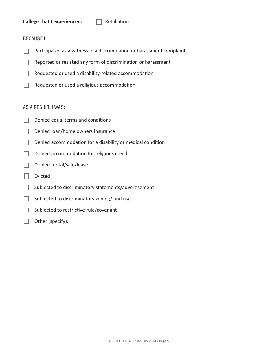 Form CRD-IF903-4X-ENG Intake Form - Housing - California, Page 5