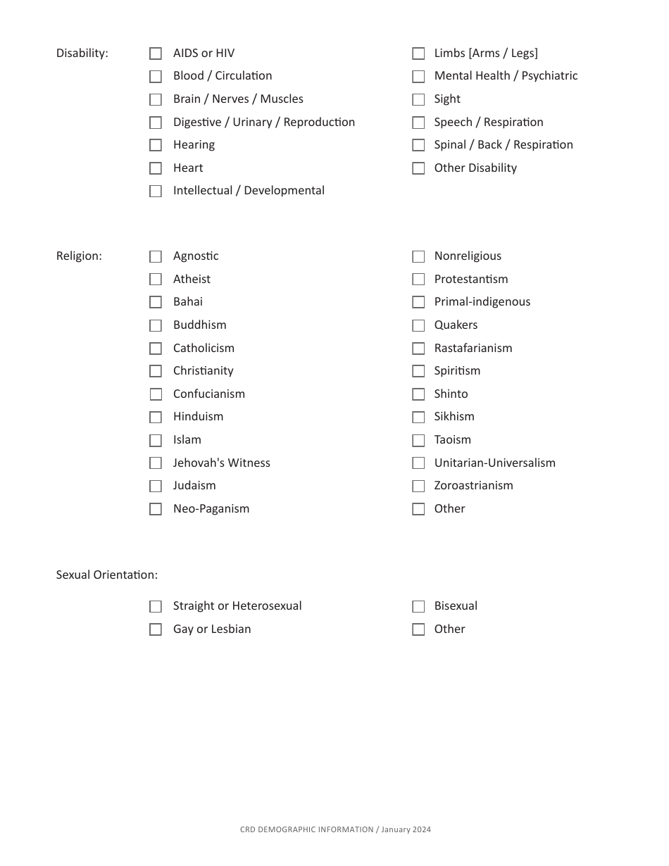 Form CRD-IF903-6X-ENG Intake Form - Ralph Civil Rights Act - California, Page 5