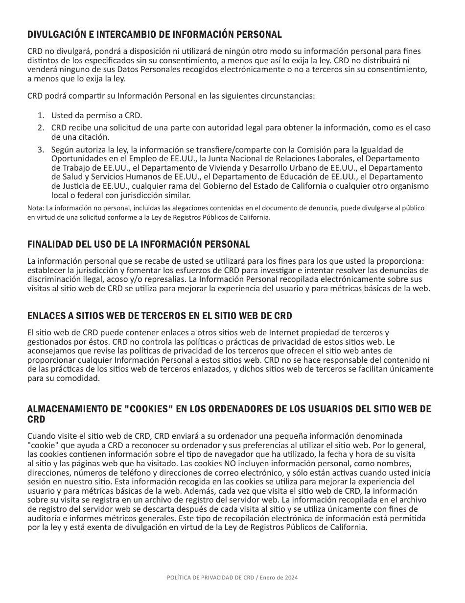 Formulario CRD-IF903-4X-SP Formulario De Registro - Vivienda - California (Spanish), Page 10