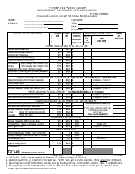Document preview: Permit Fee Work Sheet - Monroe County, New York