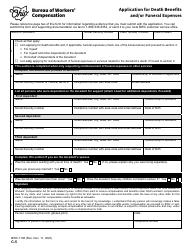 Document preview: Form C-5 (BWC-1108) Application for Death Benefits and/or Funeral Expenses - Ohio