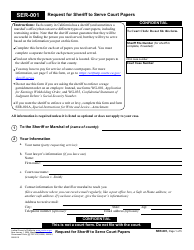 Document preview: Form SER-001 Request for Sheriff to Serve Court Papers - California