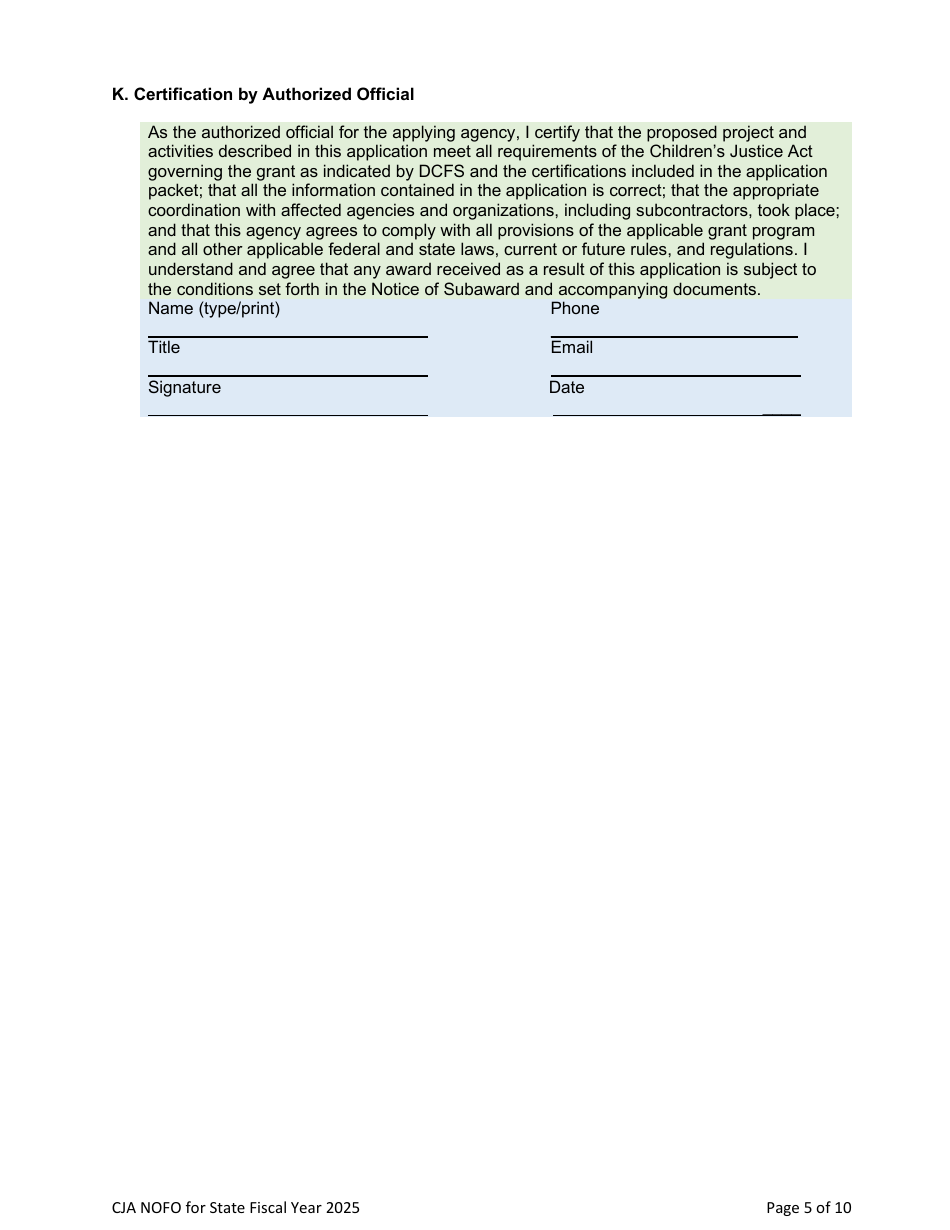 Notice of Funding Opportunity Application - Nevada, Page 5