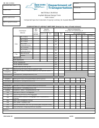 Document preview: Form BR294 Asphalt Mixture Design Form - Pgb Content - Compacted Specimen Volumetric Property Summary for Asphalt Mixtures - New York