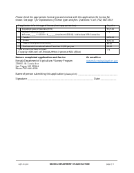 Nevada Nursery Stock Dealer License Application - Nevada, Page 3