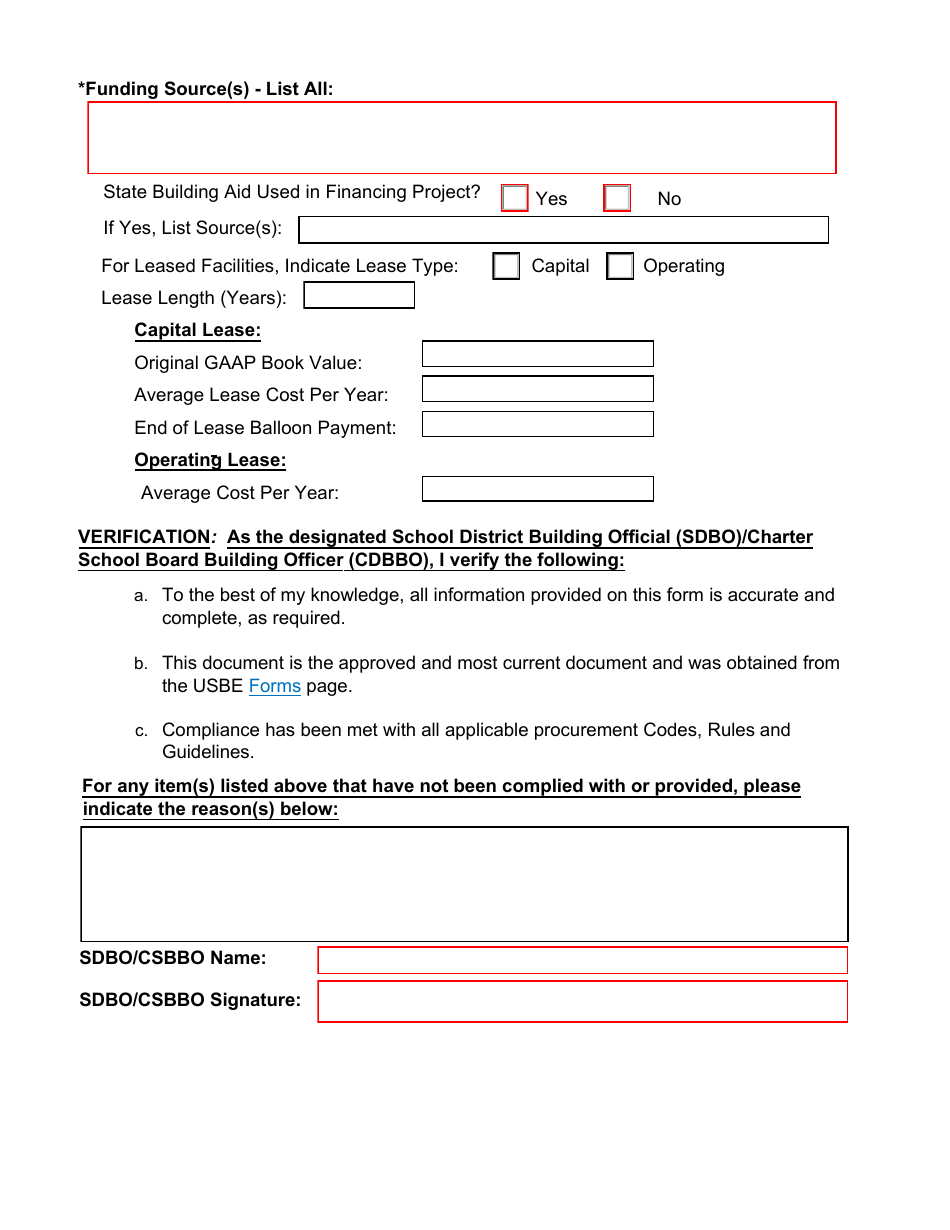 Form SP-4 Preliminary Information on Proposed School Facilities Construction - Utah, Page 3