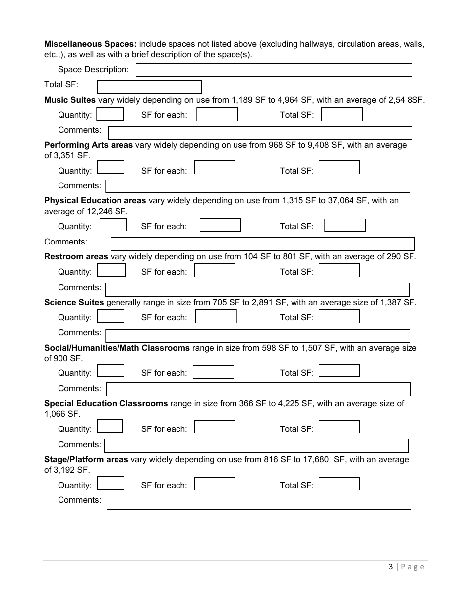 Form SP-5 Right Sizing Junior High School Educational Facilities Form - Utah, Page 3