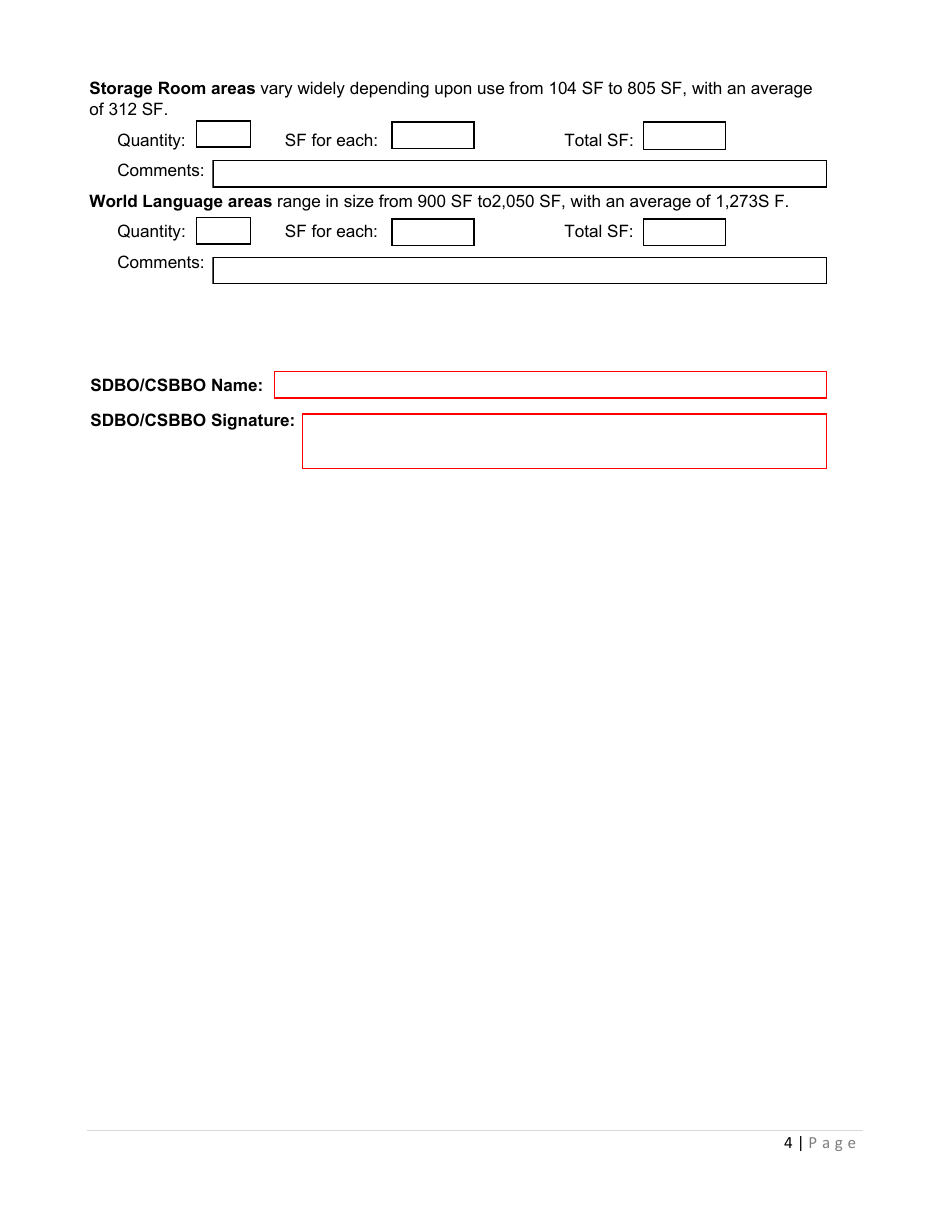 Form SP-5 Right Sizing Junior High School Educational Facilities Form - Utah, Page 4