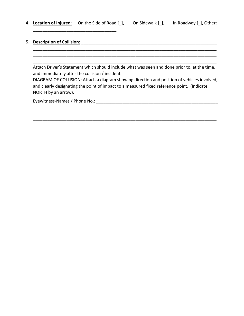 Appendix 15 Uniform School Bus / Vehicle Collision Report Form - School Bus / Vehicle Operations - Utah, Page 4