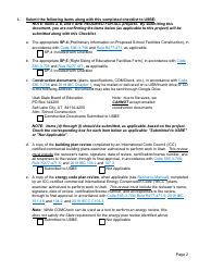 Pre-construction Checklist - Utah, Page 2