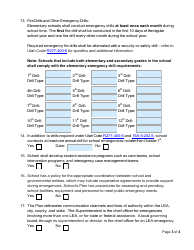 Elementary School Level Emergency Compliance and Assurance Form - Utah, Page 3