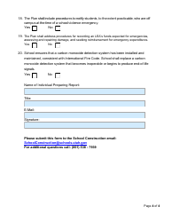 Elementary School Level Emergency Compliance and Assurance Form - Utah, Page 4