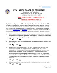 Document preview: Lea Emergency Compliance and Assurance Form - Utah