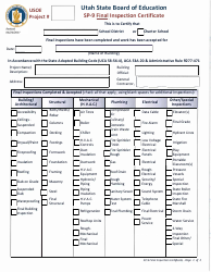 Document preview: Form SP-9 Final Inspection Certificate - Utah