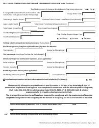 Form SP-11 School Construction Building Certifcate of Verification and Performance Evaluation (Closeout) Form - Utah, Page 2