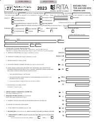 Form 27 Rita Net Profit Tax Return - Ohio