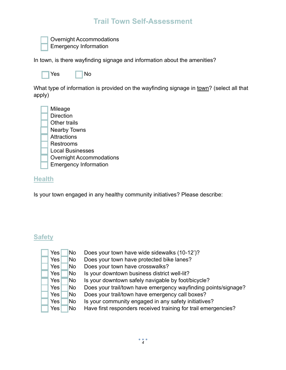 Trail Town Self-assessment - Florida, Page 4