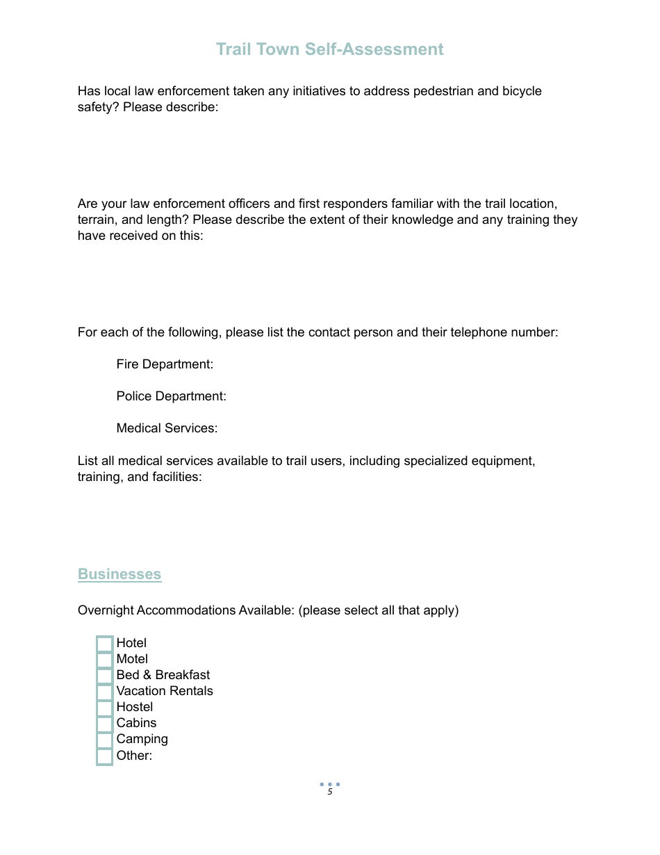 Trail Town Self-assessment - Florida, Page 5