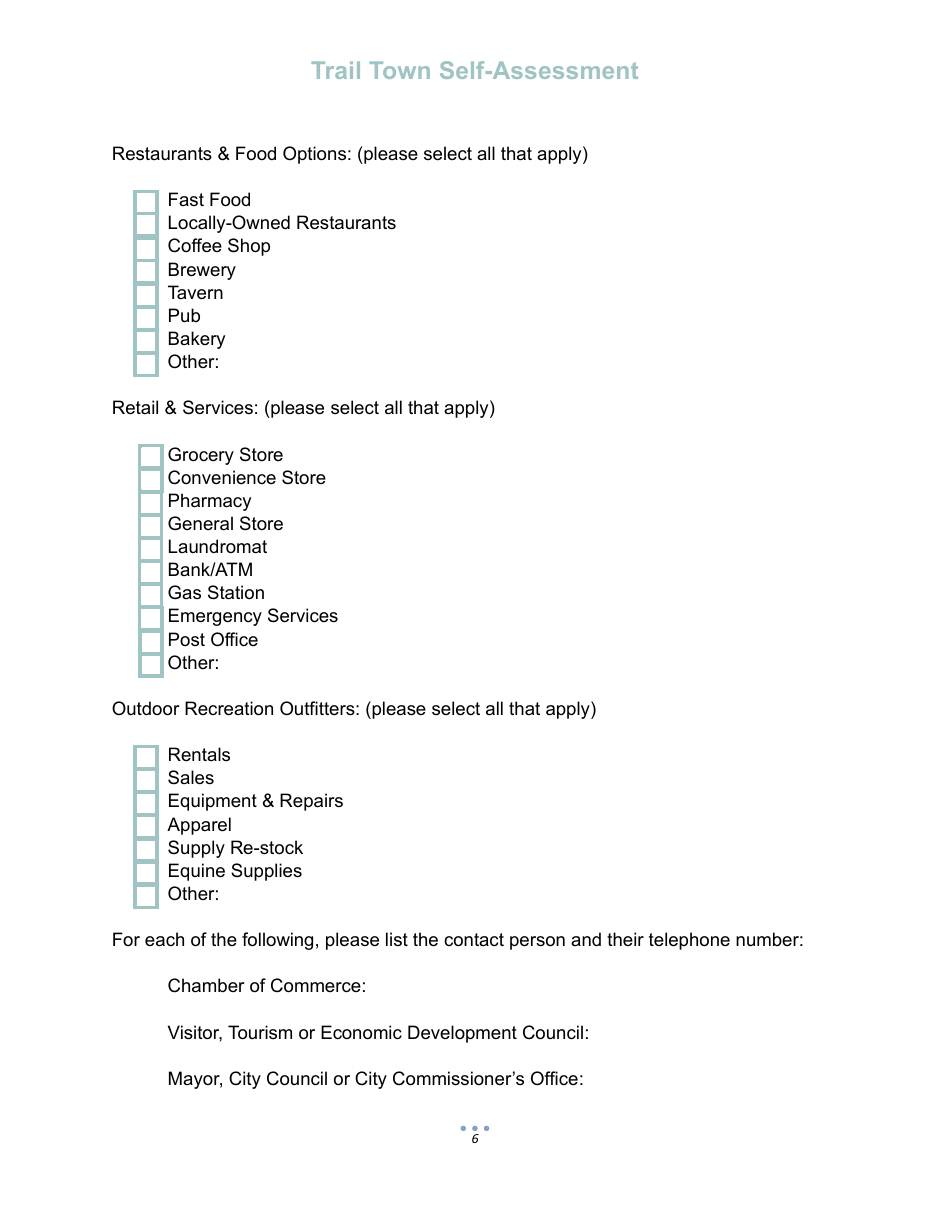 Trail Town Self-assessment - Florida, Page 6