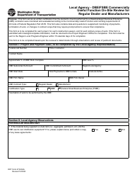 Document preview: DOT Form 272-064A Local Agency - Dbe/Fsbe Commercially Useful Function on-Site Review for Regular Dealer and Manufacturers - Washington
