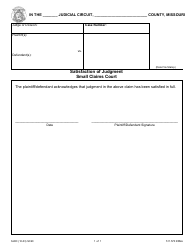 Document preview: Form SC60 Satisfaction of Judgment - Small Claims Court - Missouri