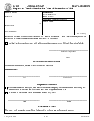 Document preview: Form CP51 Request to Dismiss Petition for Order of Protection - Child - Missouri