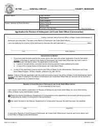 Document preview: Form GN112 Application for Review of Delinquent Jail Costs Debt Offset (Conservation) - Missouri