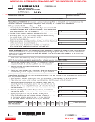 Document preview: Form PA-1000 Schedule B/D/E Widow or Widower/Public Assistance/Business Use Prorations - Pennsylvania, 2023